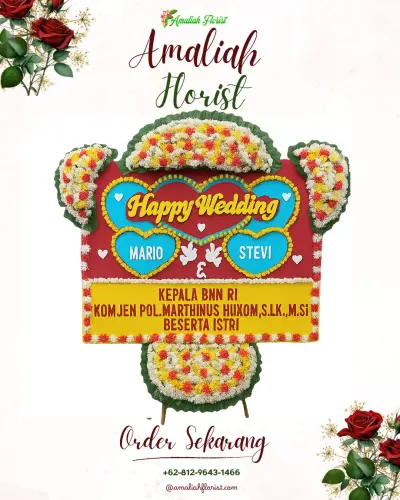 Karangan Papan Bunga Pernikahan di Kulaba